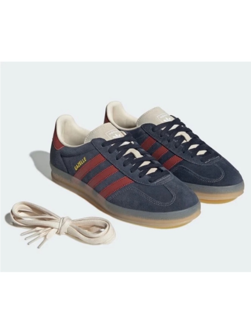adidas Gazelle indoor suede Sneakers legend ink Navy Suede with Red Stripes New - Picture 15 of 16